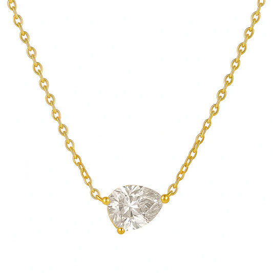 Ellie Vail Lola Solitaire Sideways Pear Necklace