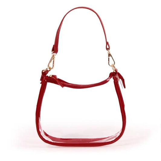 The Clara Clear Purse - Crimson