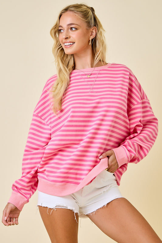 Summer Sunsets Pullover - Strawberry