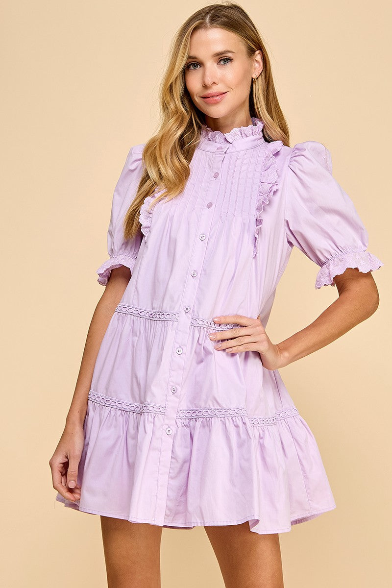 Sweet Kisses Mini Dress - Lavender