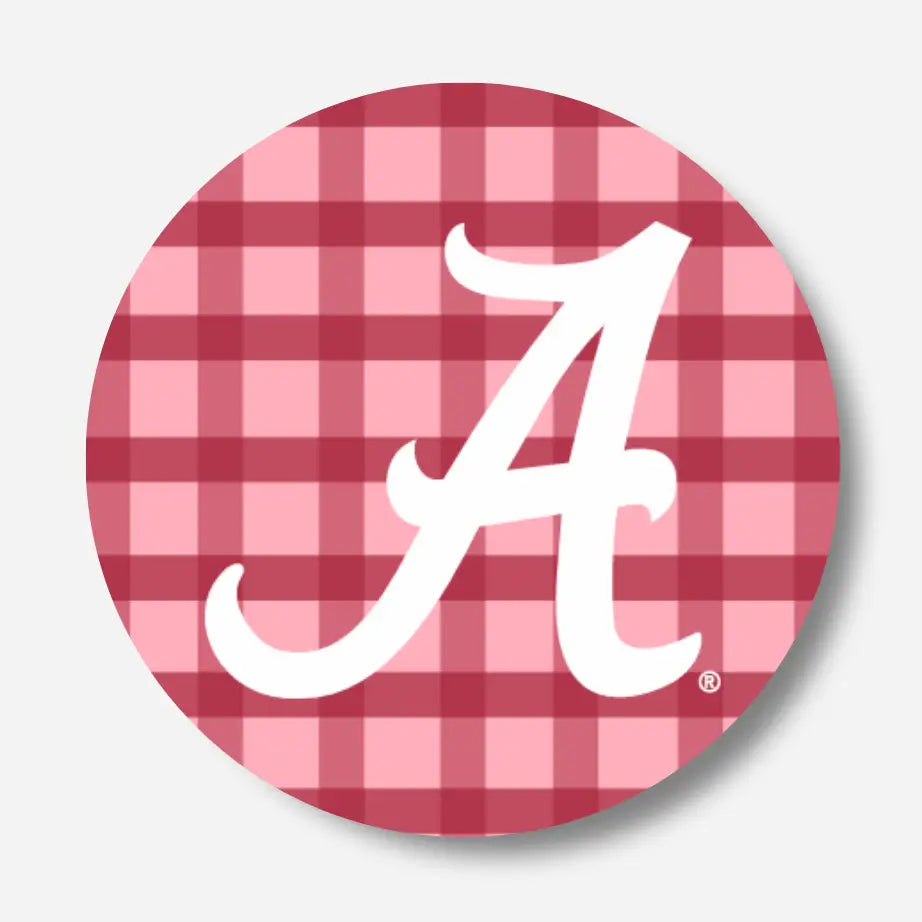 Alabama Gameday Button - Gingham