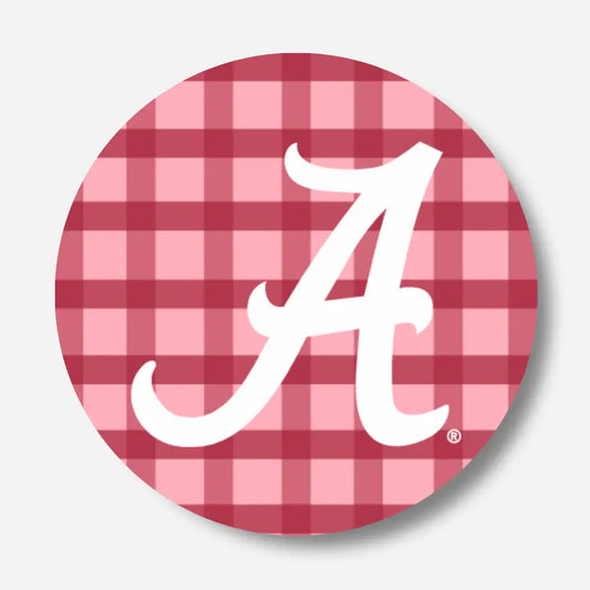 Alabama Gameday Button - Gingham