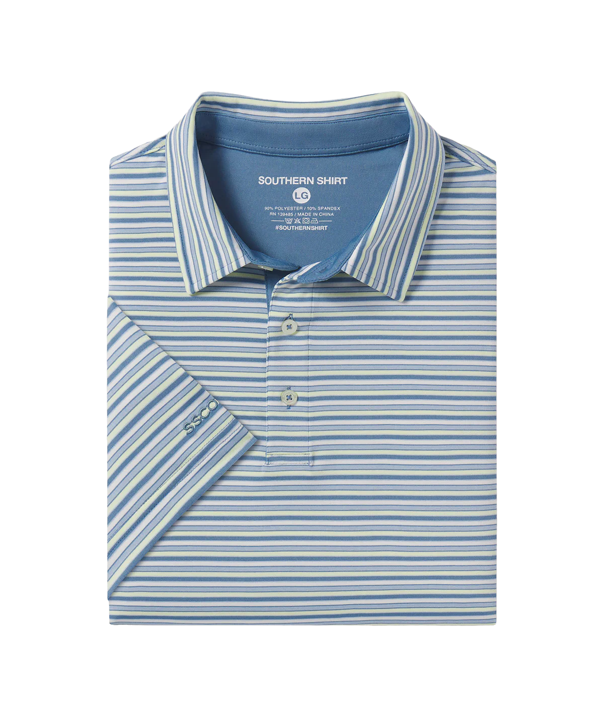 Grant Stripe Polo - Electric Wave