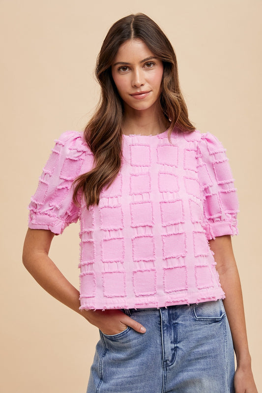 Checks All the Boxes Top - Bubblegum Pink