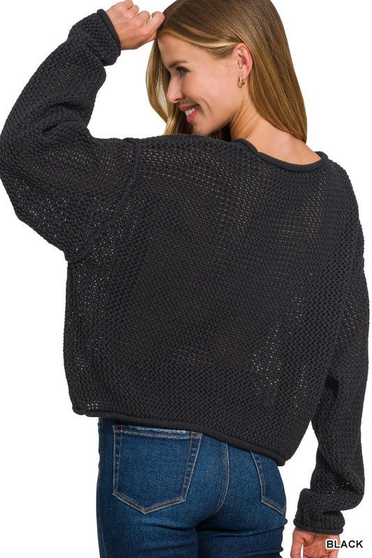 Breezy Morning Sweater- Black