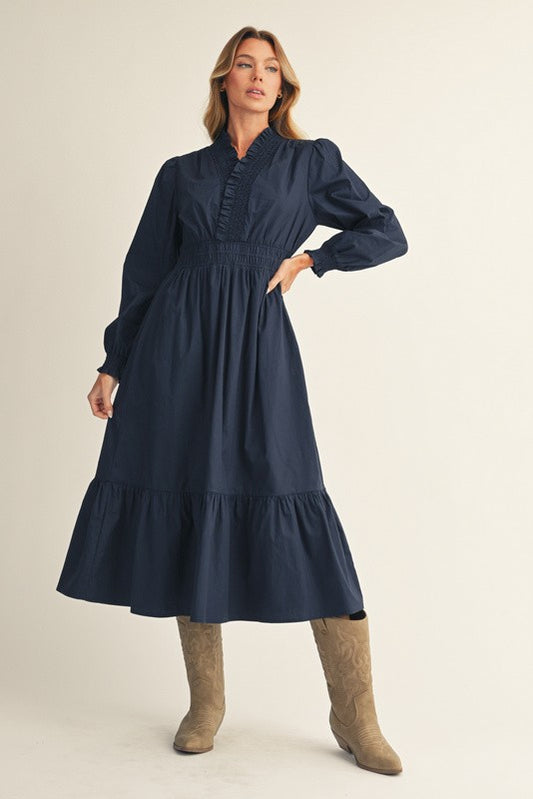 For the Moment Dress - Navy