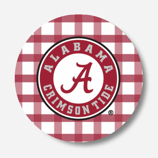 Alabama Gameday Button - Crimson Tide Gingham