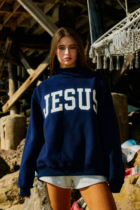 JESUS Mock Neck - Navy