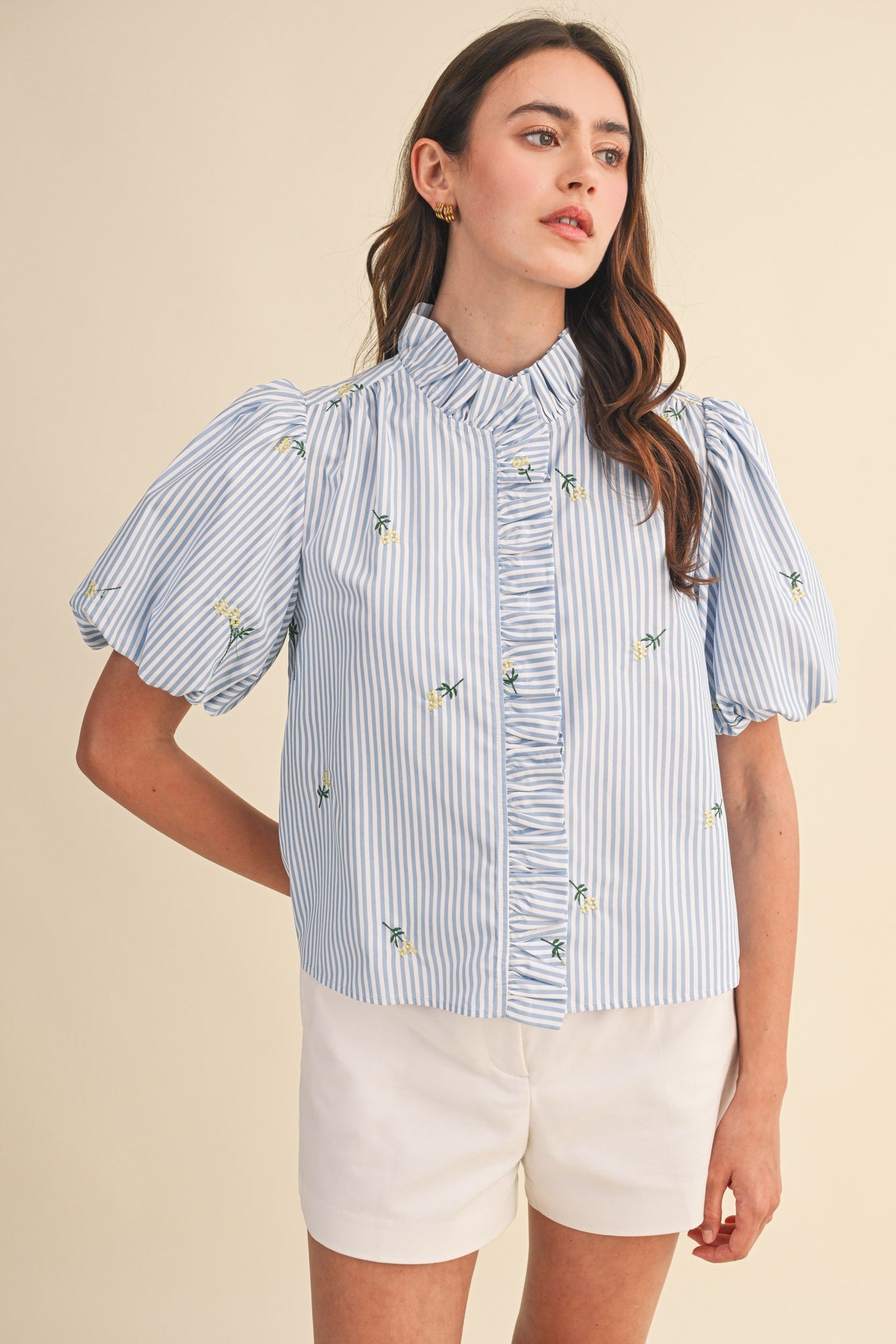 Let's Go Flower Picking Top - Blue