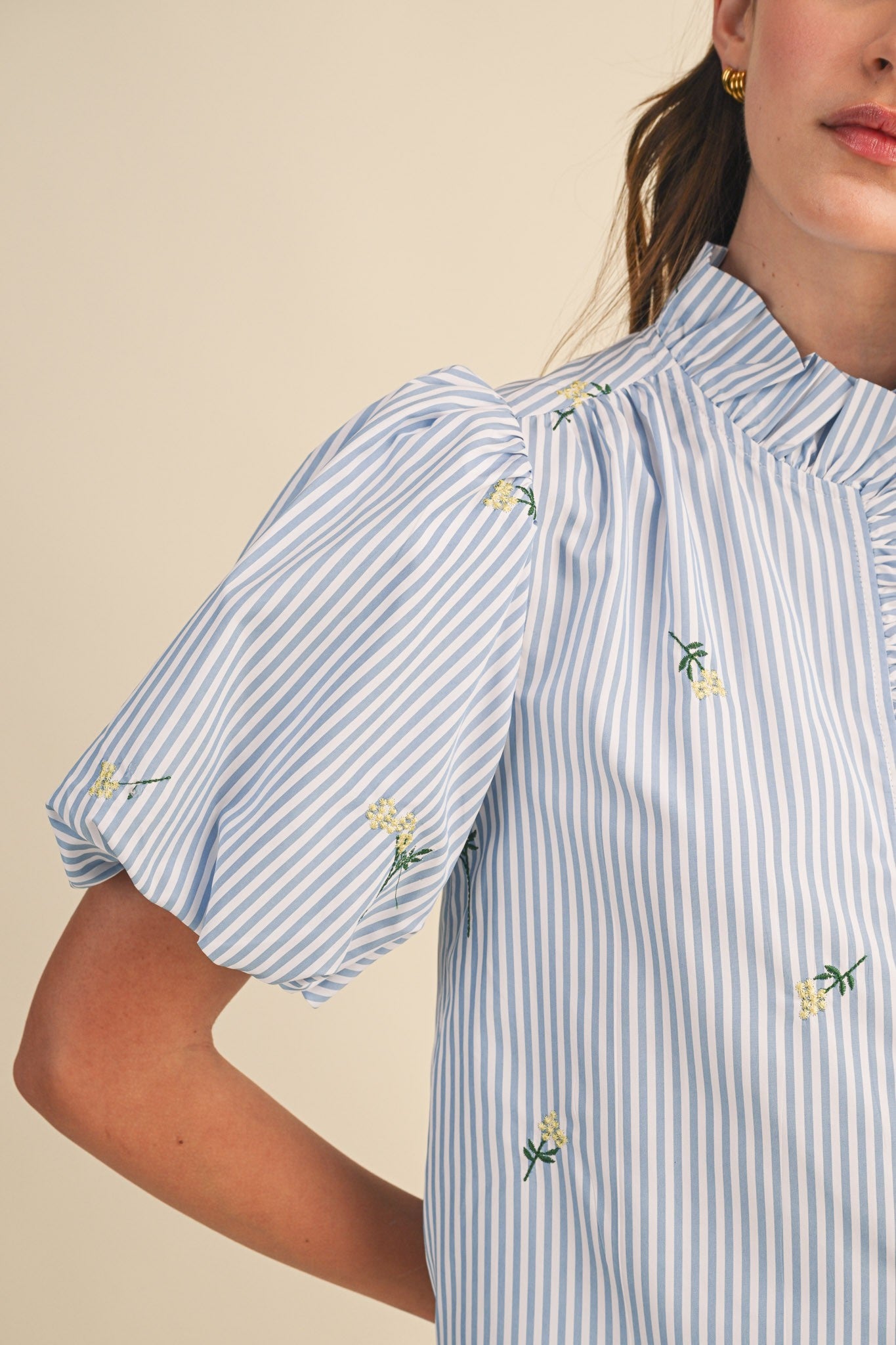 Let's Go Flower Picking Top - Blue