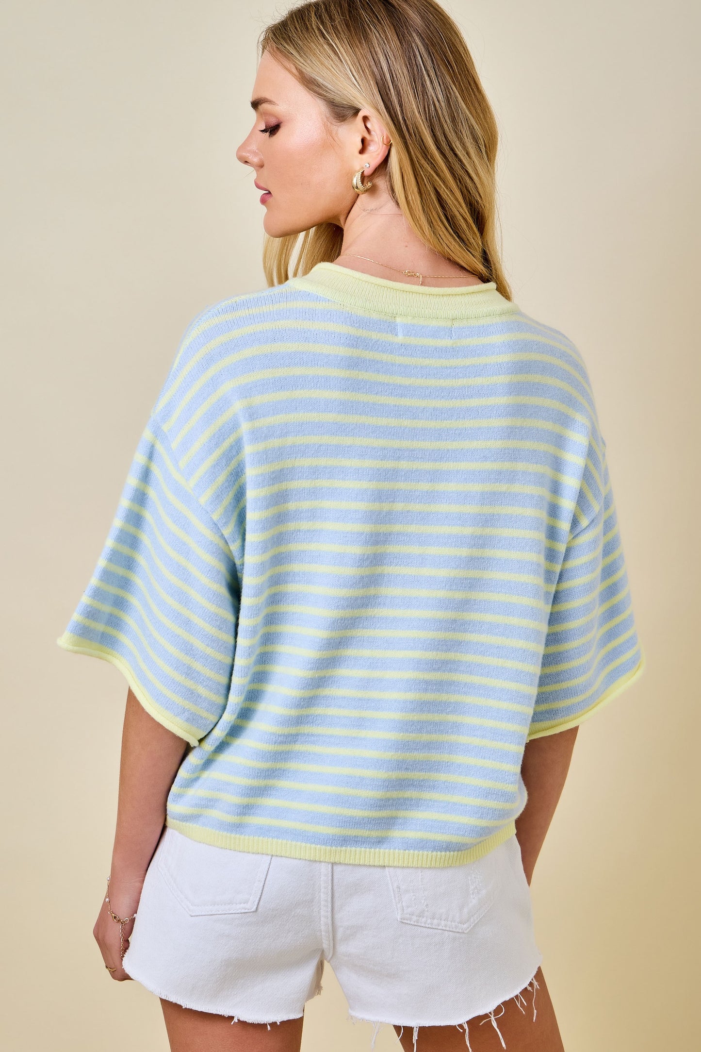The She Makes Sweater Top - Blue Lemonade