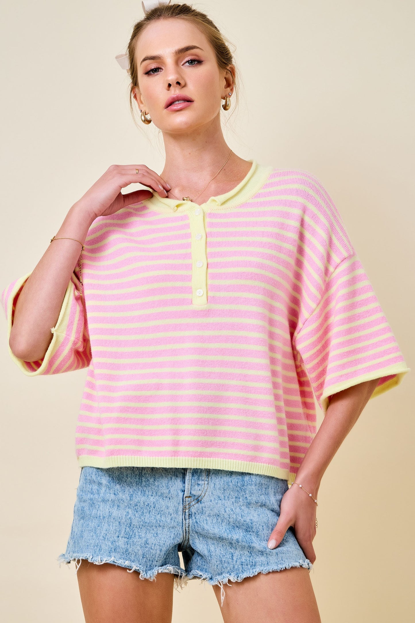 The She Makes Sweater Top - Pink Lemonade