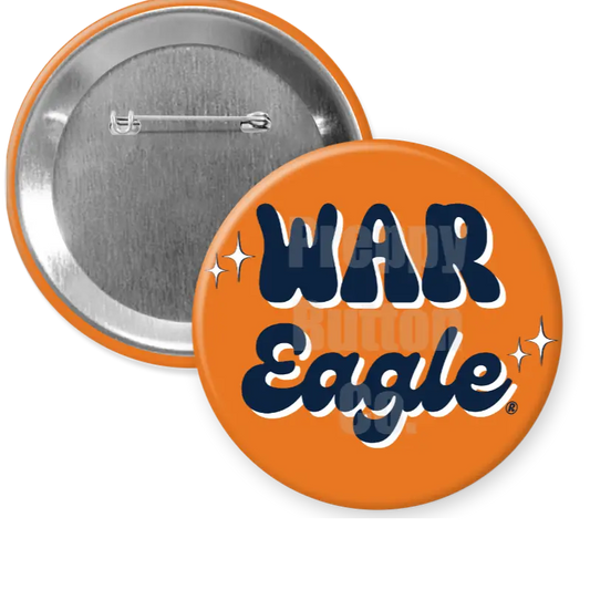 Auburn Gameday Button - Retro War Eagle