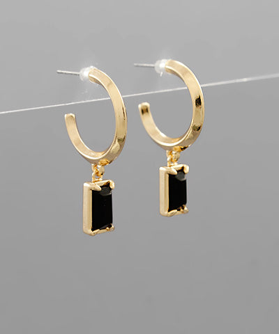 Mini Rectangle Black Hoops