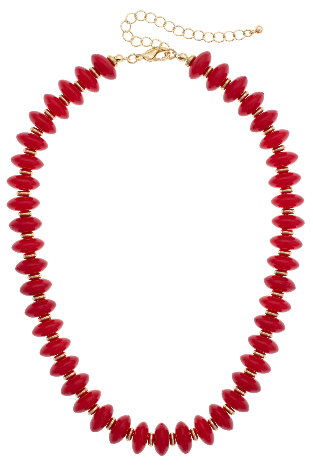 Beaded Necklace - Bright Red