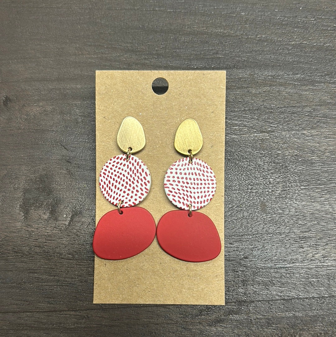 Crimson Detailed Dangle Earrings