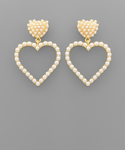 Pearl Heart Earrings