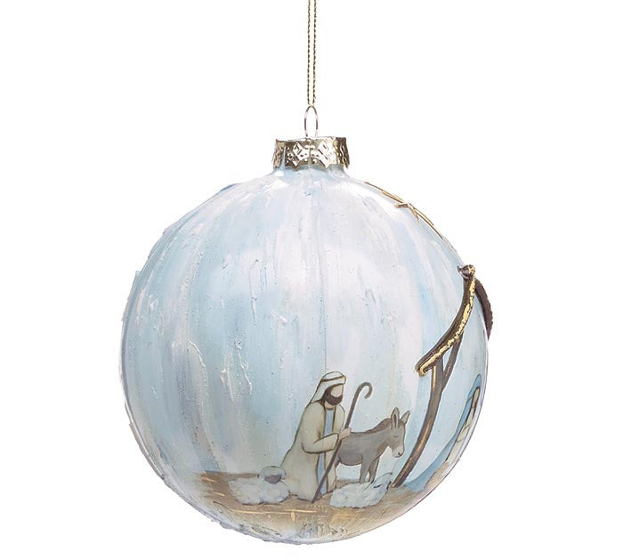 Glass Nativity Ornament