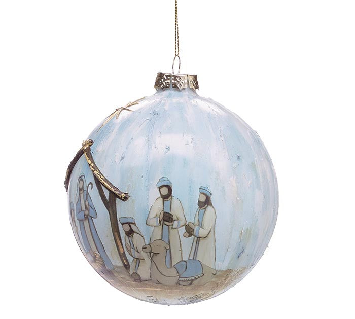 Glass Nativity Ornament
