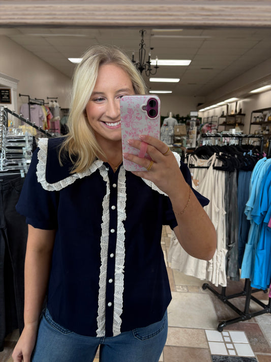 Navy Society Top