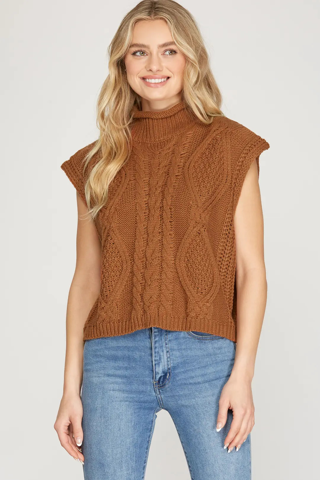 Girls Just Wanna Have Fun Sweater Vest - Caramel