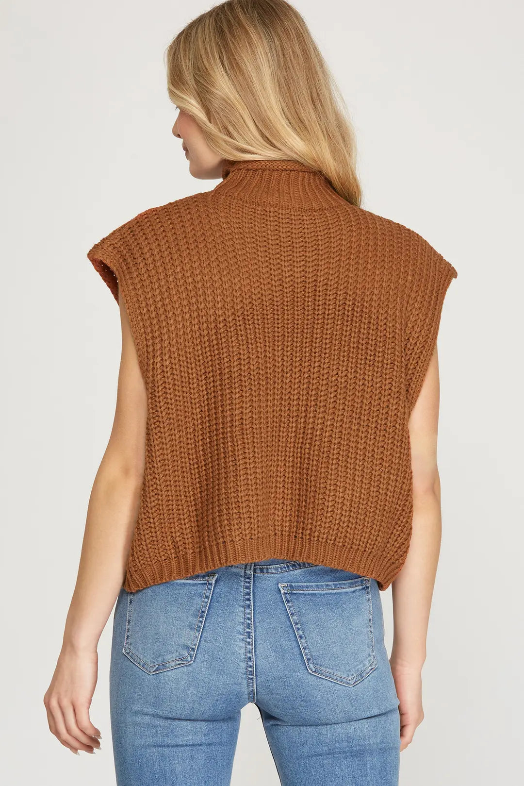 Girls Just Wanna Have Fun Sweater Vest - Caramel