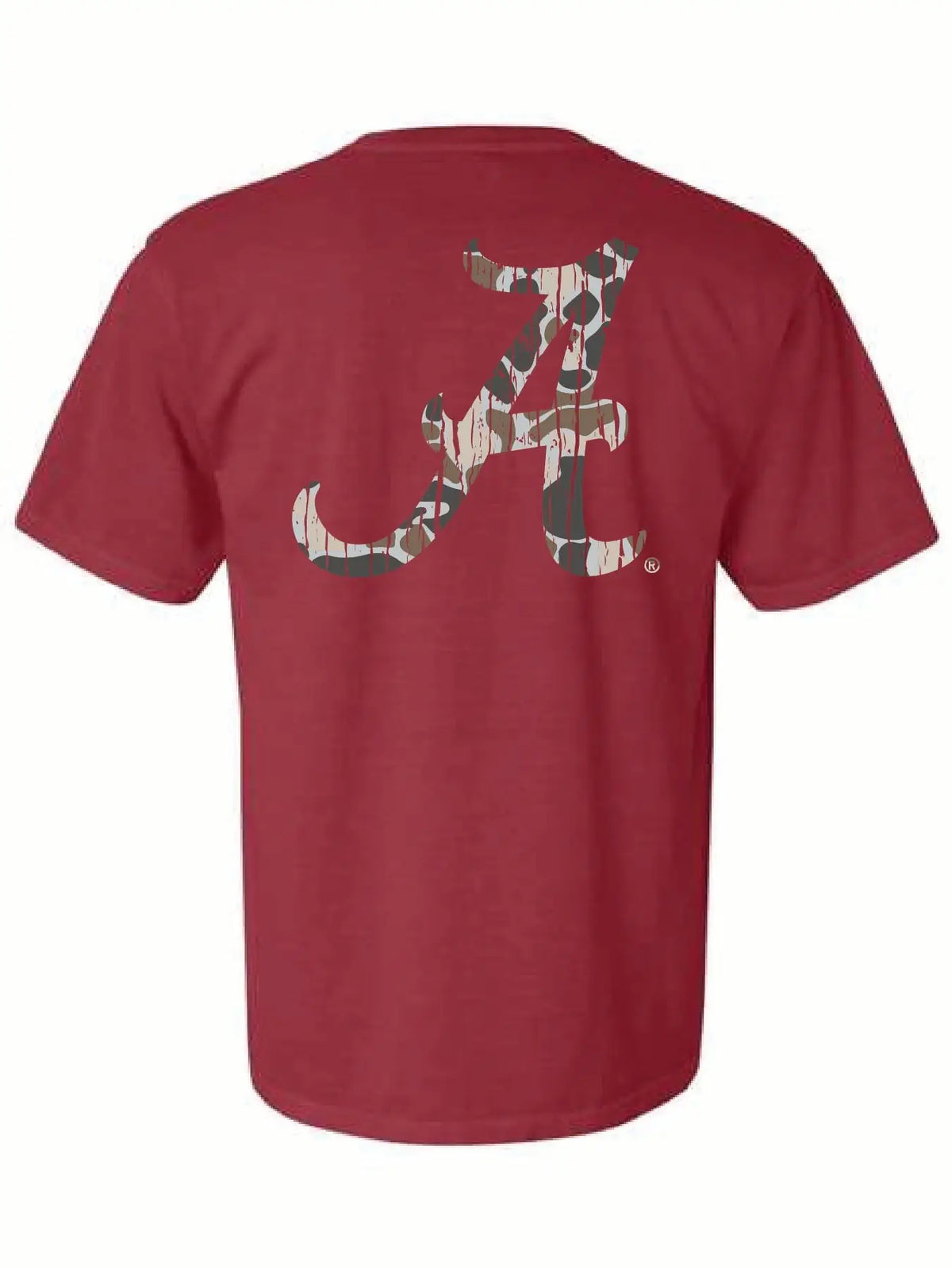 Speckle Bellies Alabama Camo A Tee - Crimson