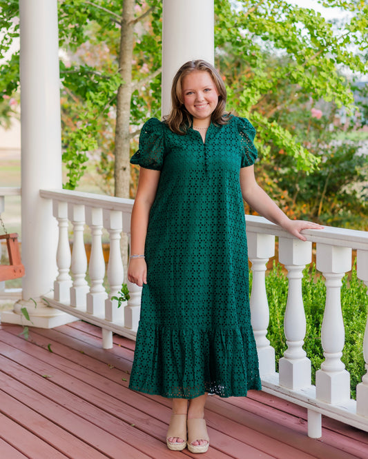 Evermore Dress - Hunter Green