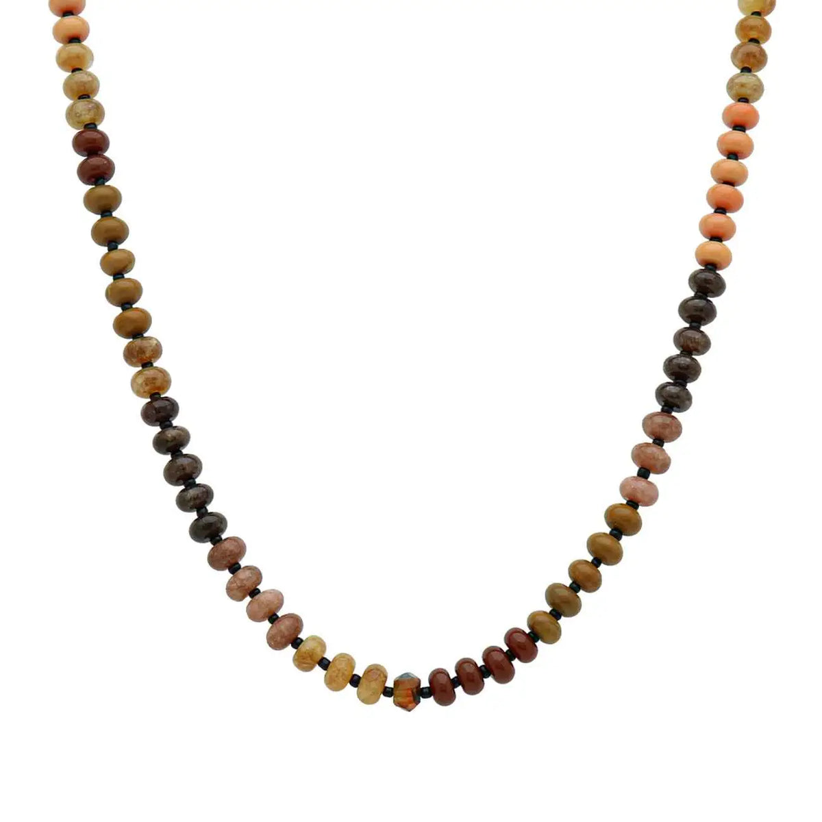 Beaded Necklace - Dark Brown Multi