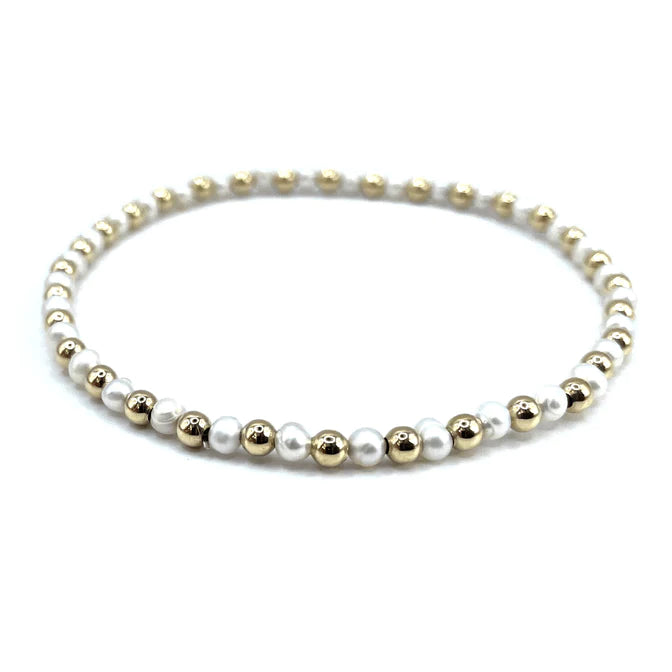 3mm Montauk 14k Gold and Pearl Waterproof Bracelet