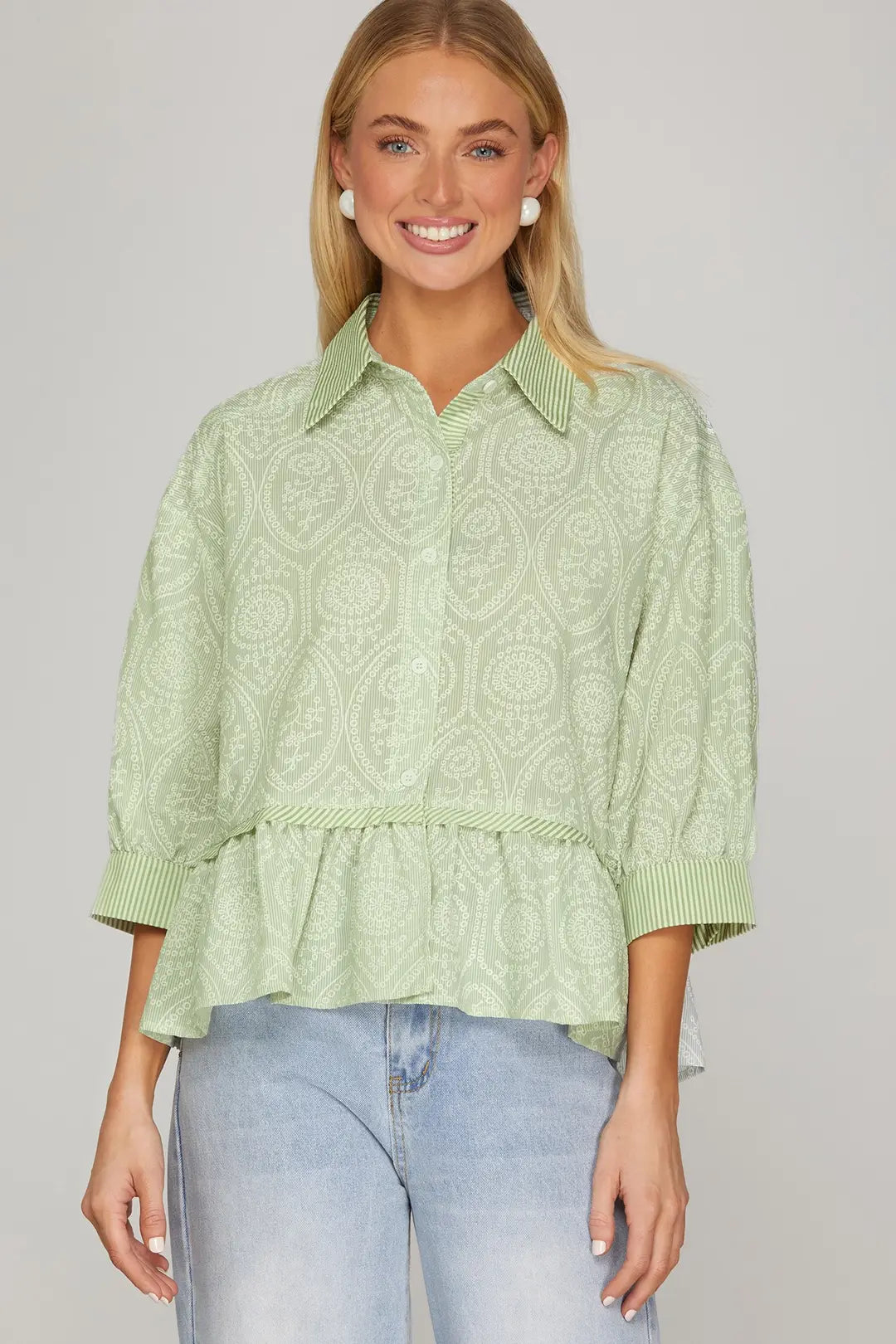 Front & Center Top - Sage