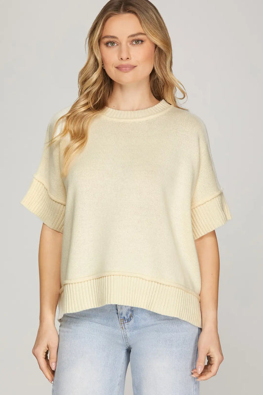 The Charlotte Sweater Top - Cream