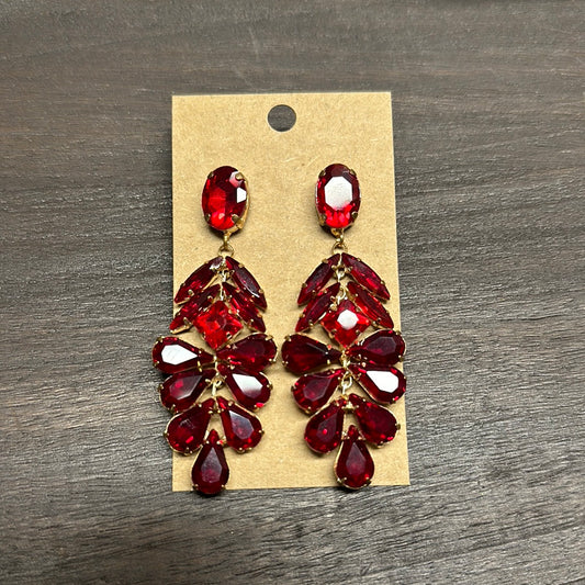 Formal Earrings Red Gold Base Shell