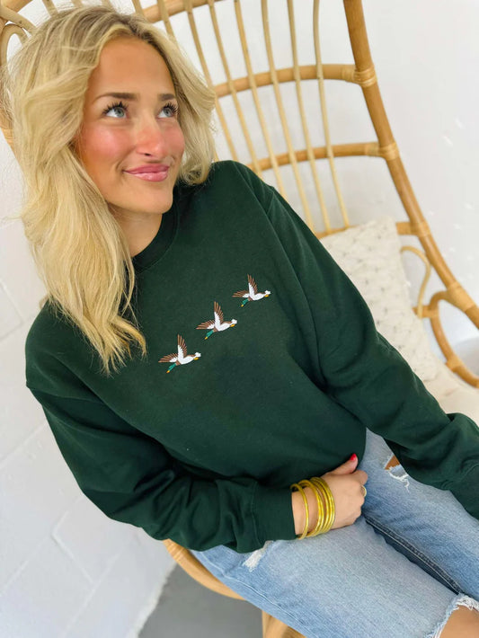 Mallard Duck Embroidered Crewneck