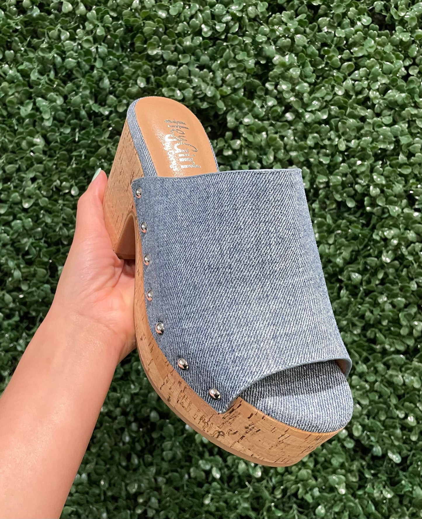 Corkys Bada Bing Wedges- Denim