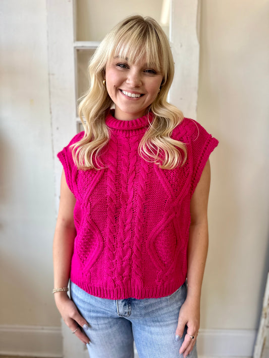 Girls Just Wanna Have Fun Sweater Vest - Pink
