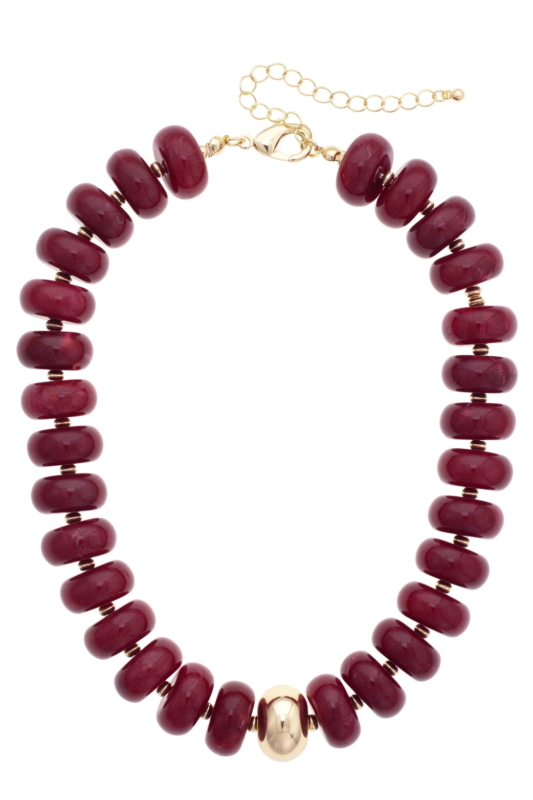 Beaded Necklace - Maroon