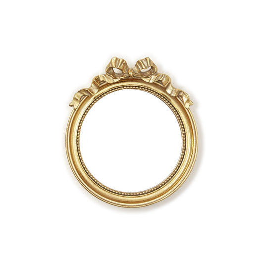 Round Mirror Bow Trinket Tray