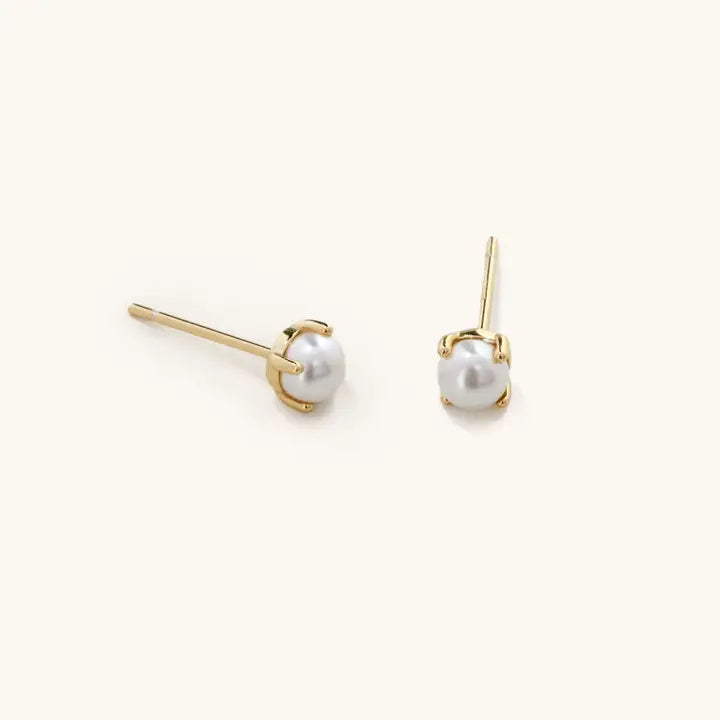 Nikki Smith Golden Pearl Stud Earrings