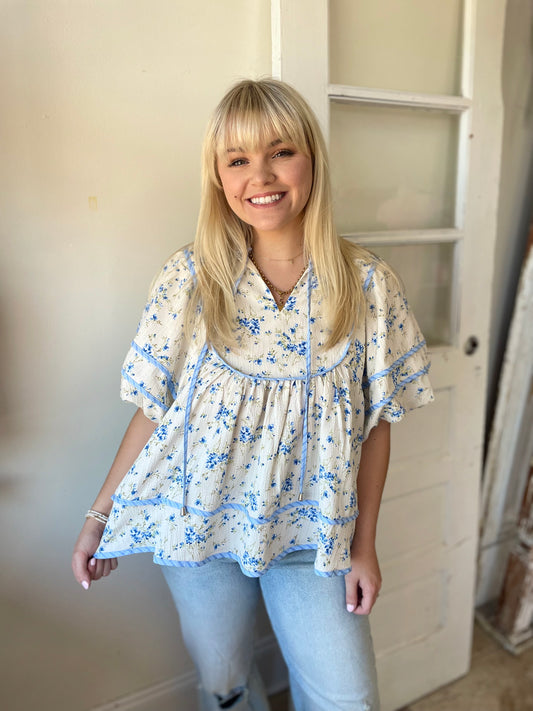 Small Reminders Top - Blue