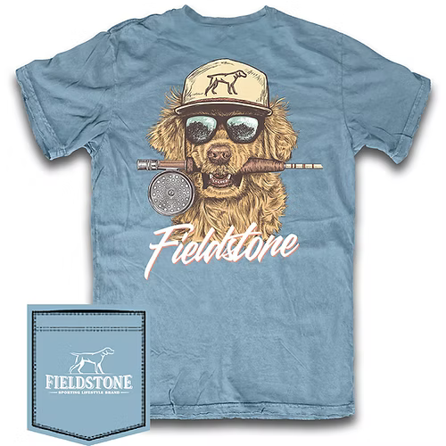 Fieldstone Retriever Reel Ice Blue Tee