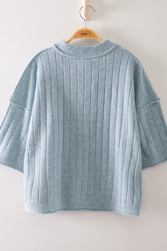 Checked Out Sweater - Blue
