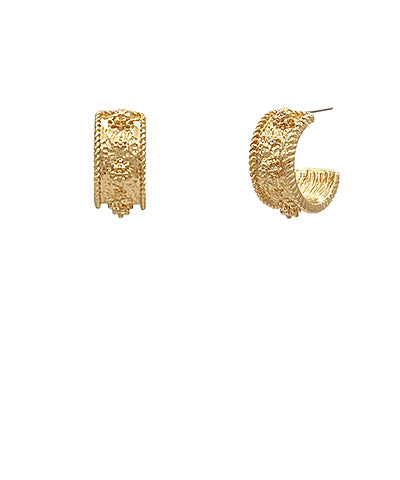 Gold 20mm Textured Hoops