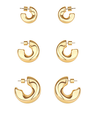 Gold 3 Piece Hoop Set