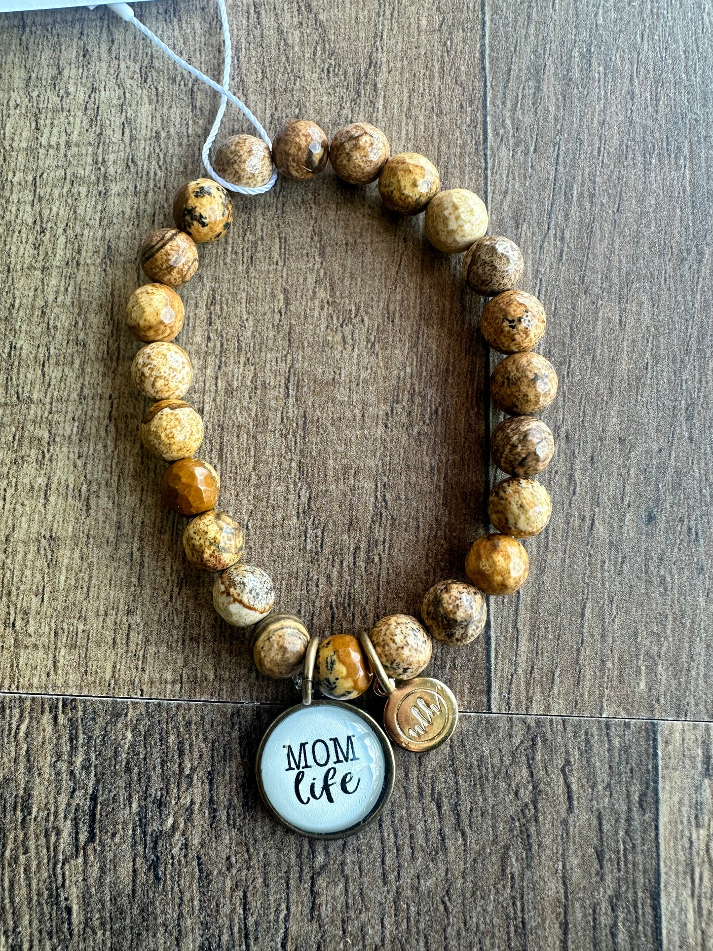 Mom Life NLH Bracelet - Brown Marble