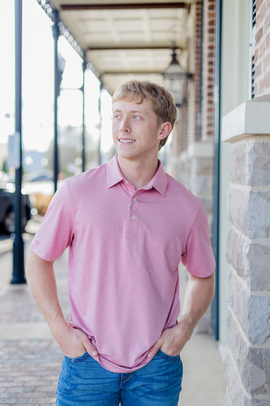 Grayton Heather Polo - Mellow Mauve