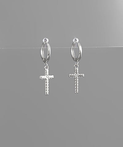 Cross Dangle Huggie