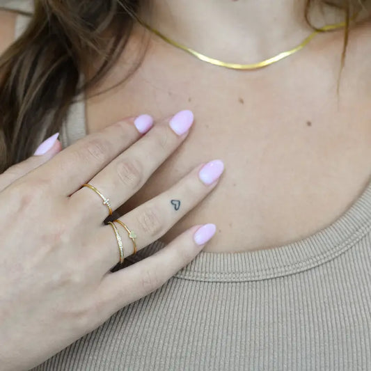 Nikki Smith Gold Crystal Cross Ring