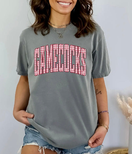 Gamecocks Plaid Tee