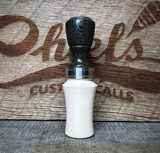 Chief's Custom Calls Banded Duck Call- Black & White Wood